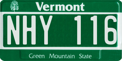 VT license plate NHY116