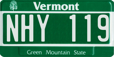 VT license plate NHY119
