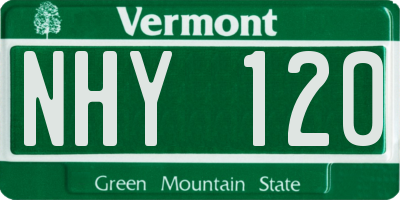 VT license plate NHY120