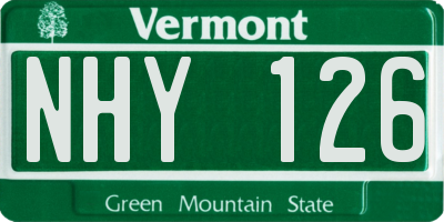 VT license plate NHY126