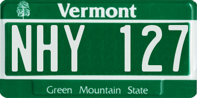 VT license plate NHY127