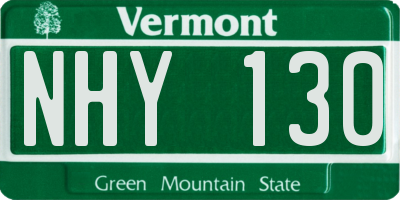 VT license plate NHY130