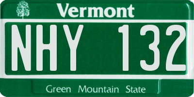 VT license plate NHY132