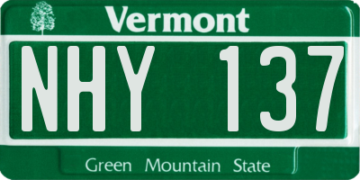 VT license plate NHY137