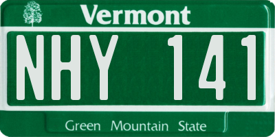 VT license plate NHY141