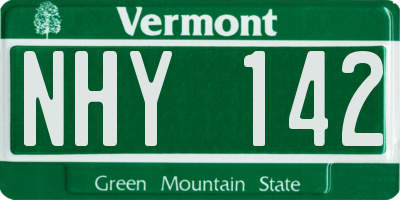 VT license plate NHY142