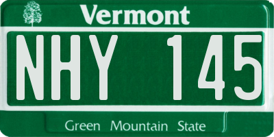 VT license plate NHY145