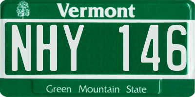 VT license plate NHY146