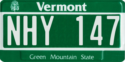 VT license plate NHY147