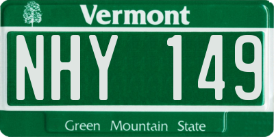 VT license plate NHY149
