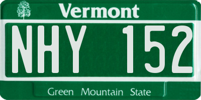 VT license plate NHY152