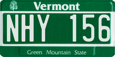 VT license plate NHY156
