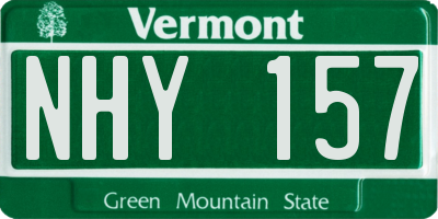 VT license plate NHY157