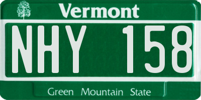 VT license plate NHY158