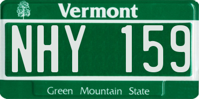 VT license plate NHY159