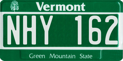 VT license plate NHY162
