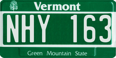VT license plate NHY163