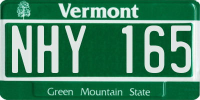 VT license plate NHY165