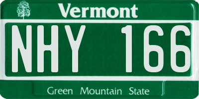 VT license plate NHY166