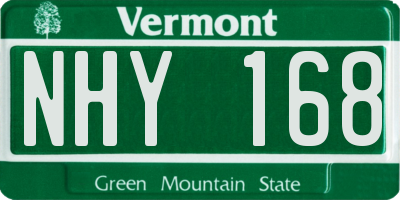 VT license plate NHY168