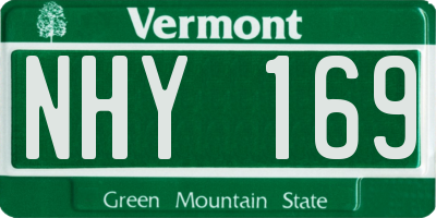 VT license plate NHY169