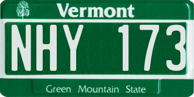 VT license plate NHY173