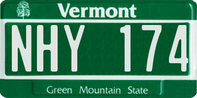VT license plate NHY174