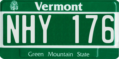 VT license plate NHY176