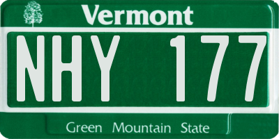 VT license plate NHY177