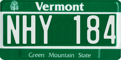 VT license plate NHY184
