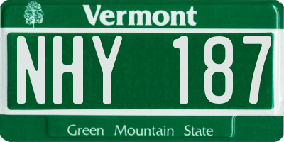 VT license plate NHY187