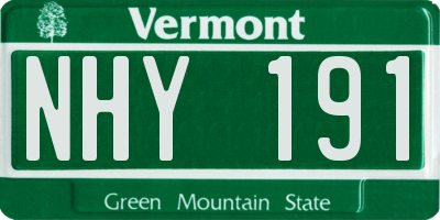 VT license plate NHY191