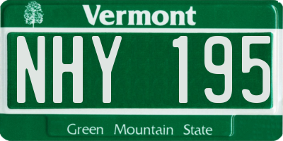 VT license plate NHY195