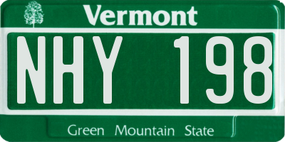 VT license plate NHY198
