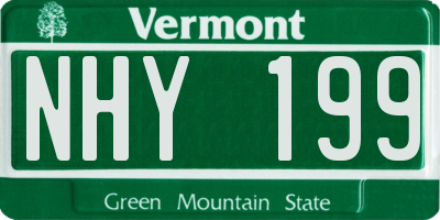 VT license plate NHY199