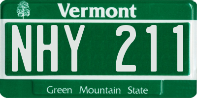 VT license plate NHY211