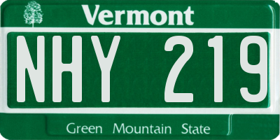 VT license plate NHY219