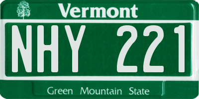 VT license plate NHY221