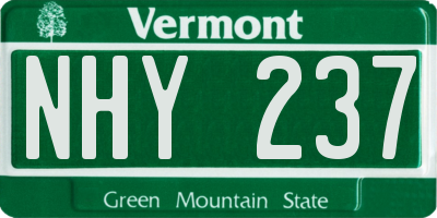 VT license plate NHY237
