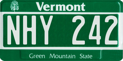 VT license plate NHY242