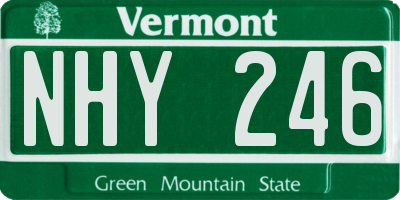 VT license plate NHY246