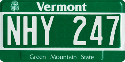 VT license plate NHY247