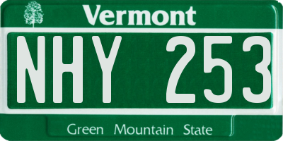 VT license plate NHY253