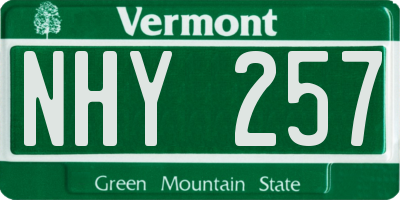 VT license plate NHY257