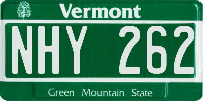 VT license plate NHY262
