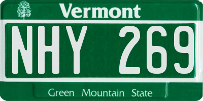 VT license plate NHY269
