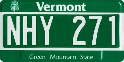 VT license plate NHY271