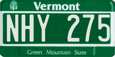 VT license plate NHY275