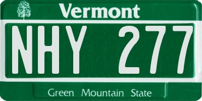 VT license plate NHY277