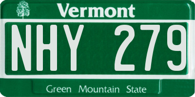 VT license plate NHY279